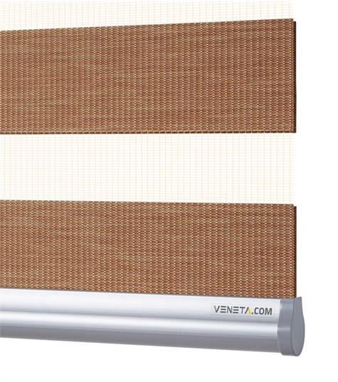 Beige Duo Rolgordijn Semi-transparant (Roest SN-N36P)