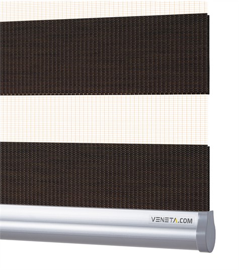 Bruin Duo Rolgordijn Semi-transparant (Donker Bruin SN-N84P)