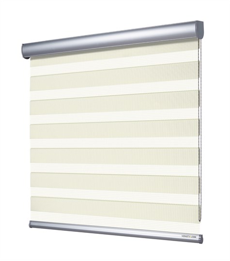 Wit Duo Rolgordijn Semi-transparant