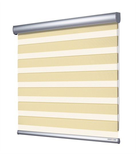 Beige Duo Rolgordijn Semi-transparant