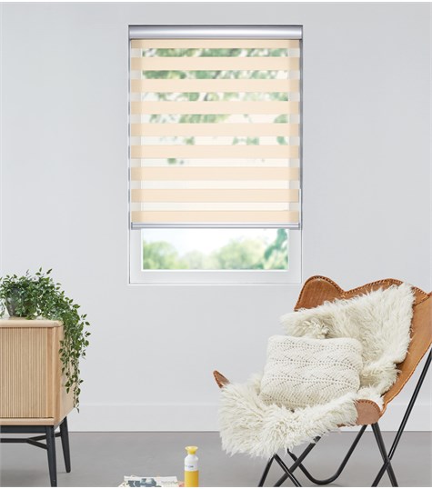 Beige Duo Rolgordijn Semi-transparant Op Maat (Zand NN33)