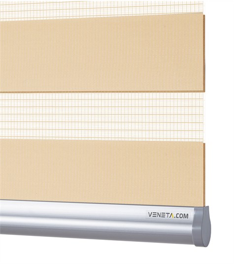 Beige Duo Rolgordijn Semi-transparant (Warm Zand NN35)
