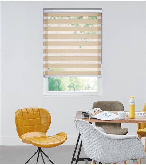 Beige Duo Rolgordijn Semi-transparant Op Maat (Beige NN37)
