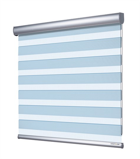 Blauw Duo Rolgordijn Semi-transparant