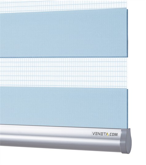 Blauw Duo Rolgordijn Semi-transparant (Licht Blauw NN51)