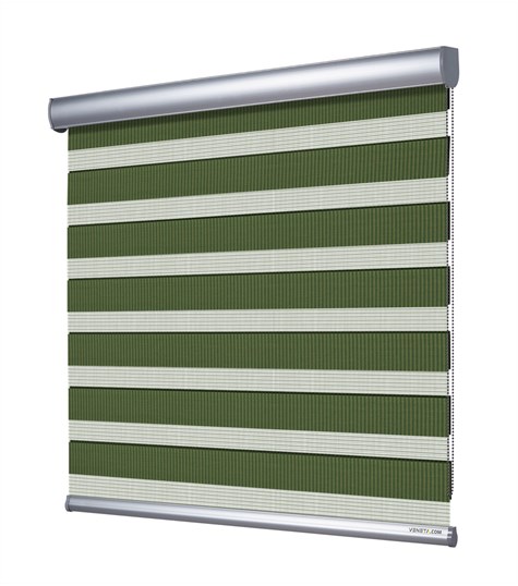 Groen Duo Rolgordijn Semi-transparant