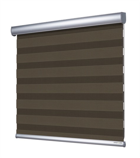 Duo Rolgordijn Semi-transparant (Donker Bruin NN85)