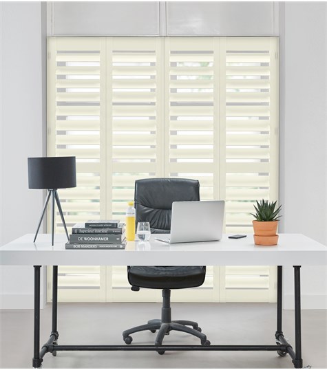 Witte Shutter 114mm Op Maat (Creamy NW009 9)
