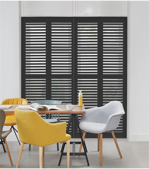 Zwarte Shutter Bright Wood 63mm Op Maat (Gray Black BW017 17)