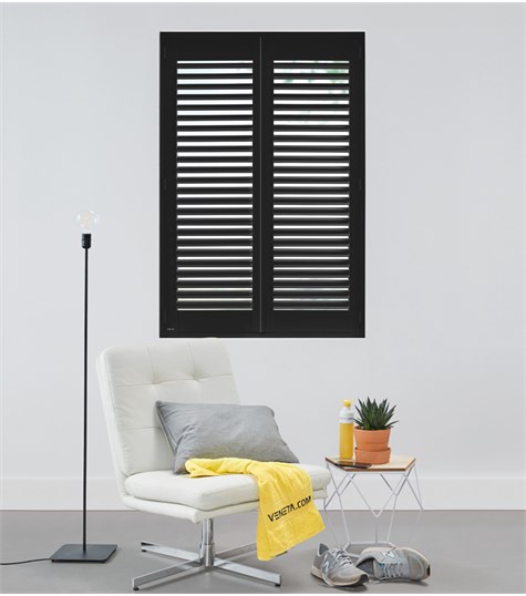 Zwarte Shutter Bright Wood 63mm Op Maat (Classic Black 836)