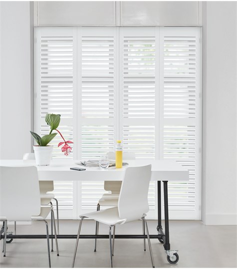 Witte Shutter Deco 63mm Op Maat (Decorators White 63)