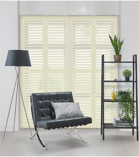 Witte Shutter 63mm Op Maat (Natural Linen NW603 603)