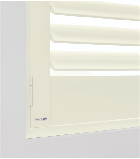 Witte Shutter Bright Wood 76mm (Creamy BW009 9)