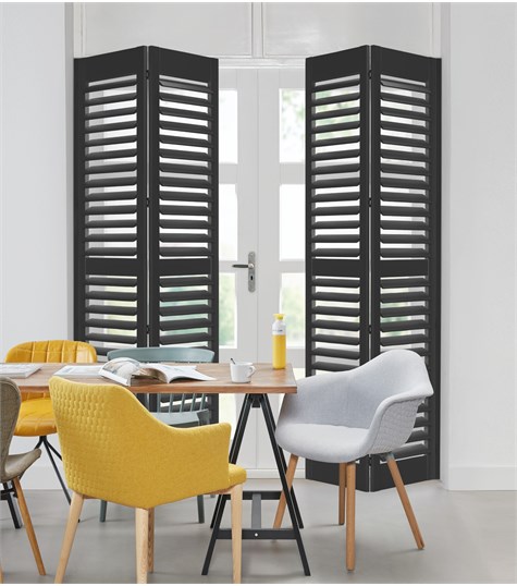 Zwarte Shutter Bright Wood 76mm