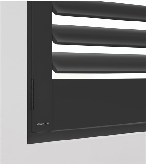Zwarte Shutter Bright Wood 76mm (Gray Black BW017 17)