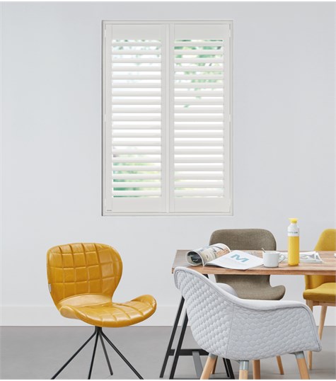 Witte Shutter Bright Wood 76mm Op Maat (Decorators White 63)