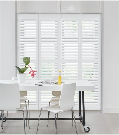Witte Shutter Deco 76mm Op Maat (Decorators White 63)