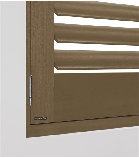 Bruine Shutter 76mm (Weathered Teak NW109 109)