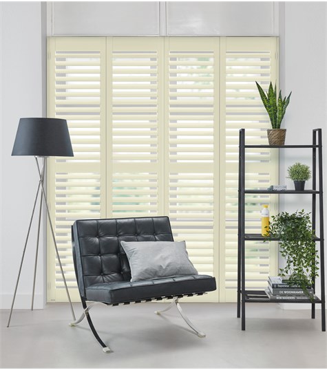 Witte Shutter 76mm Op Maat (Natural Linen NW603 603)