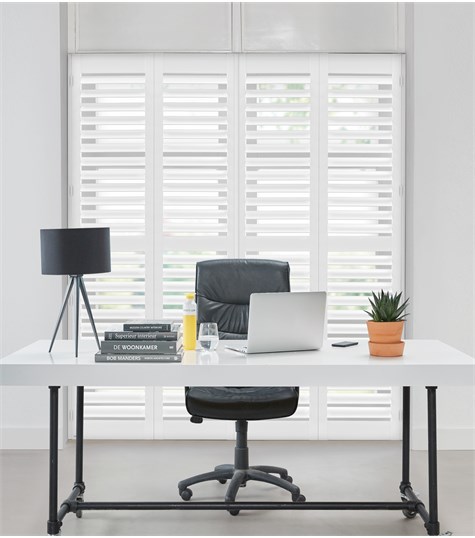 Witte Shutter Woodlore Plus 76mm Op Maat (Pure White 1)