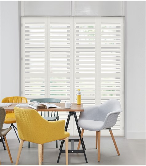 Witte Shutter Woodlore Plus 76mm Op Maat (Silk White 3)
