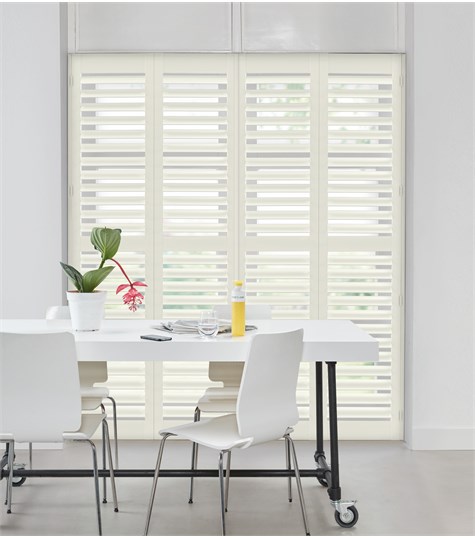 Witte Shutter Bright Wood 89mm Op Maat (Bright White BW004 4)