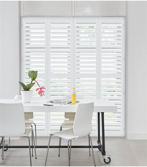 Witte Shutter Deco 89mm Op Maat (Decorators White 63)