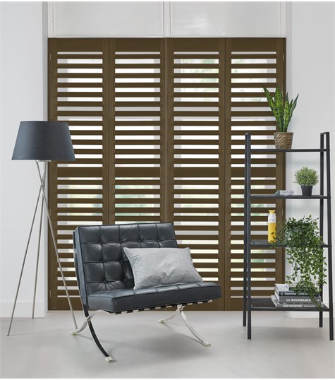 Bruine Shutter 89mm Op Maat (Black Walnut NW221 221)