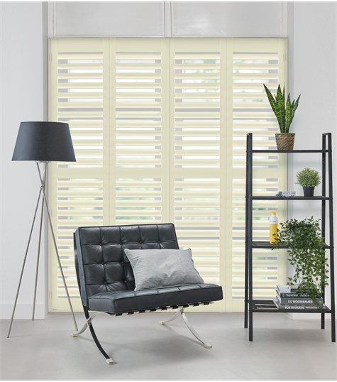 Witte Shutter 89mm Op Maat (Natural Linen NW603 603)