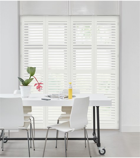 Witte Shutter Bright Wood 63mm Op Maat (TS White BW090 90)