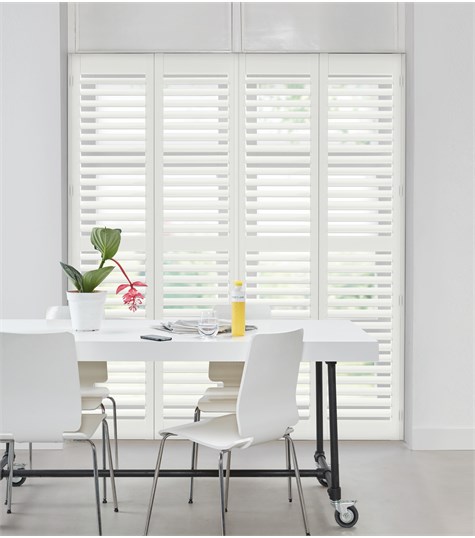 Witte Shutter Bright Wood 76mm Op Maat (TS White BW090 90)
