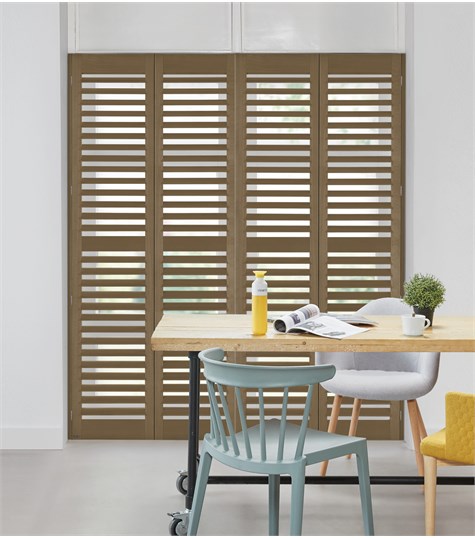 Bruine Shutter 76mm Op Maat (Weathered Teak NW109 109)