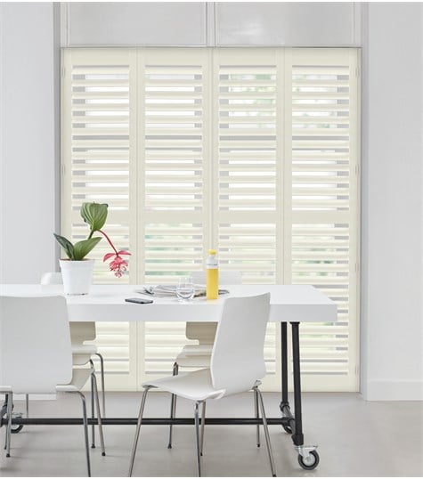 Witte Shutter Woodlore Plus 76mm Op Maat (Pearl 6)