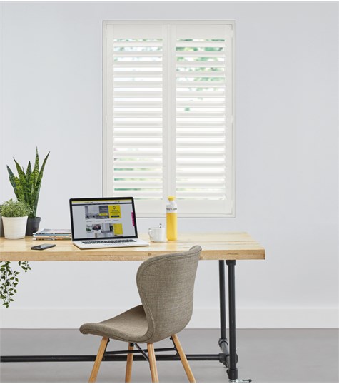 Witte Shutter Bright Wood 89mm Op Maat (Silk White 3)