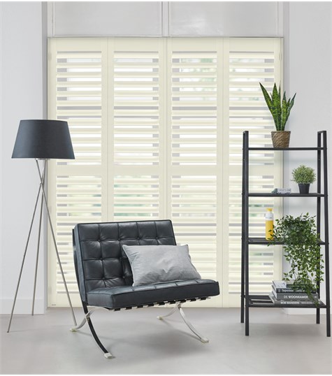 Witte Shutter Bright Wood 89mm Op Maat (Creamy BW009 9)