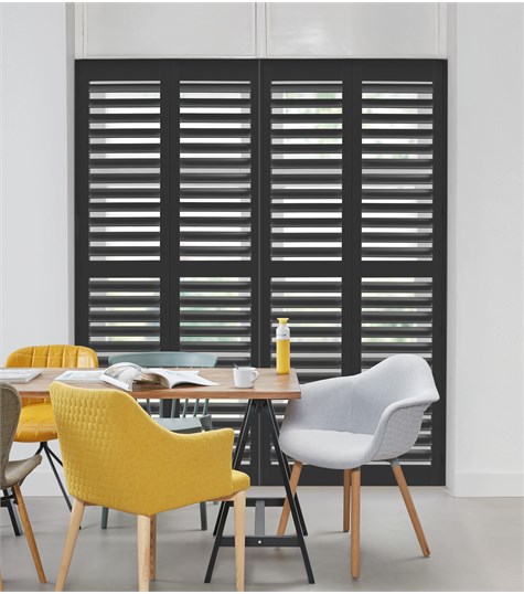 Zwarte Shutter Bright Wood 89mm Op Maat (Gray Black BW017 17)