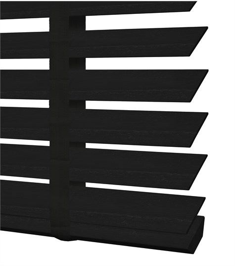 Zwarte Houten Jaloezie Essentials Ladderband 50mm (Zwart met nerf ND246)