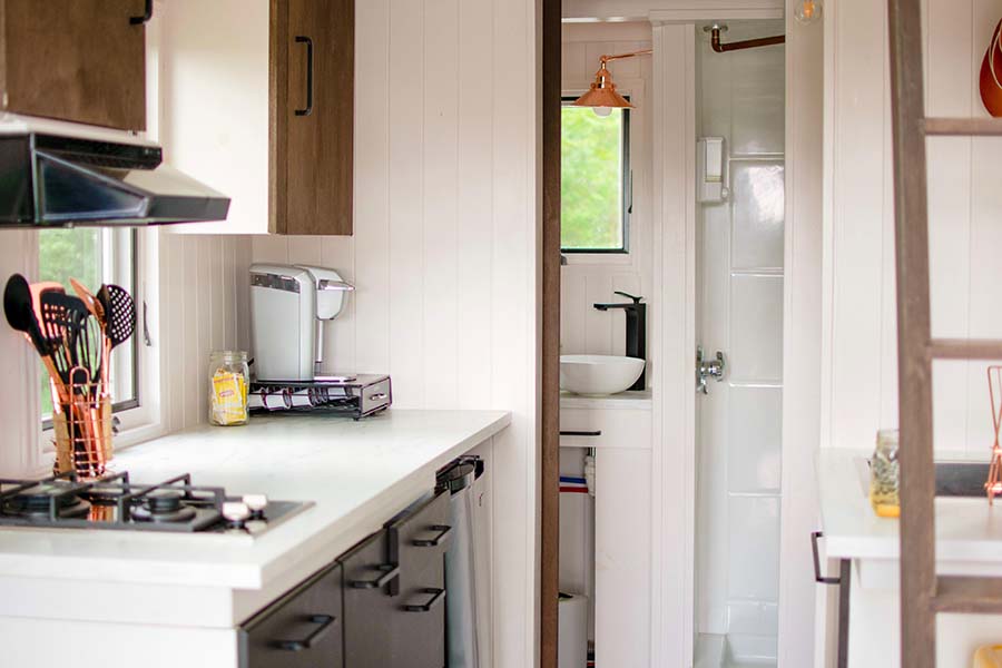 Tiny house interieur in keuken