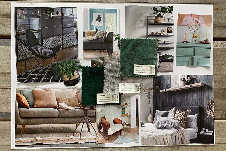 Moodboard industriële slaapkamer