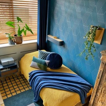 Blauwe slaapkamer