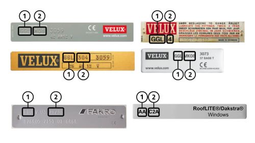 Code Velux en Fakro Dakraam