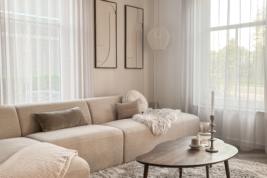 Woonkamer ideeën met beige kleuren