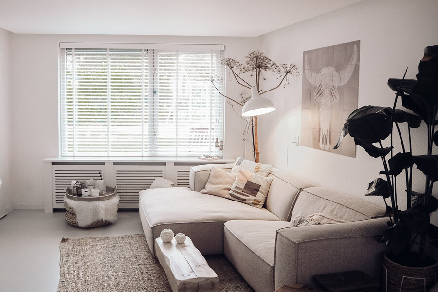 Scandinavische interieur stijlen in woonkamer met shutters