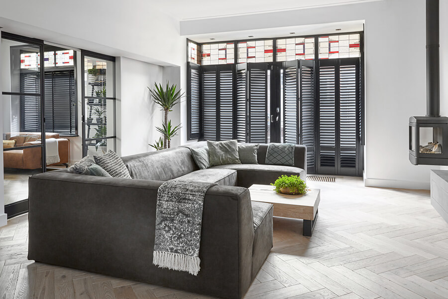 Shutters in de woonkamer